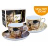 Sada 2 šálků a podšálků G. Klimt, The Kiss (krémové a hnědé pozadí) v dárkovém kufříku