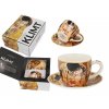 Porcelánový šálek s podšálkem na espresso Gustav Klimt, Polibek v dárkové krabičce
