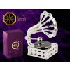 Swarovski Designová figurka Gramofon s bílými krystaly Swarovski Elements v dárkové krabičce 7 cm