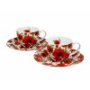 Porcelánová sada šálků s podšálkem na espresso Vlčí mák v dárkové krabičce..