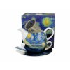 DG - Porcelánový šálek s konvičkou a podšálkem s kovovým sítkem V. van Gogh STARRY NIGHT - 350 ml, 300 ml