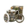 Porcelánový hrnek se sítkem a víčkem William Morris STRAWBERRY THIEF BLUE v dárkové krabičce