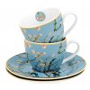 Porcelánové šálky s podšálky na espresso V. van Gogh Almond Blossom v dárkové krabičce