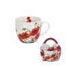 DG - Porcelánový snídaňový hrnek CLASSIC POPPIES, VLČÍ MÁK v přebalu - 460 ml