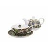 Porcelánový šálek s konvičkou a podšálkem v dárkové krabičce William Morris STRAWBERRY THIEF BLUE,