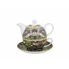 Porcelánový šálek s konvičkou a podšálkem v dárkové krabičce William Morris STRAWBERRY THIEF BLUE,.