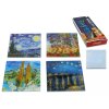 Carmani - Sada 4 skleněných tácků pod skleničky, V. van Gogh II v dárkovém balení - 4*10,5*10,5 cm