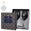 Swarovski - Skleničky Black na bílé víno s bílými krystaly Swarovski Elements v dárkovém balení - 2*360 ml