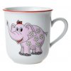 Dětský porcelánový hrneček, růžový slon - 170 ml