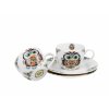 DG - Porcelánové šálky s podšálkem na espresso SOVA ETNO v dárkové krabičce - 2*110 ml