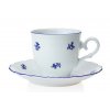 Porcelánový šálek s podšálkem na espresso Ophelia modrá házenka s modrou linkou - 120 ml