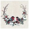 Papírové třívrstvé ubrousky Birds in wreath, 20 ks - 33*33 cm