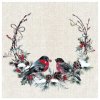 Papírové třívrstvé ubrousky Birds in wreath, 20 ks - 33*33 cm