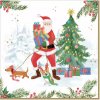 Easy Life - Papírové ubrousky Joyful Santa 20 ks - 33*33 cm