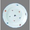 Porcelánový talíř hluboký, Rokoko rakouská házenka s modrou linkou - 24 cm