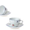 Porcelánový šálek s podšálkem na espresso A+A, rakouská házenka s modrou linkou - 80 ml