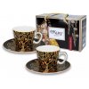 Carmani - Porcelánové šálky s podšálkem G. Klimt, The Tree of Life na espresso v dárkové krabičce - 2*100 ml