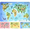 Prostírání ATLAS Země se zvířátky, modrý podklad - 43,5 x 28,5 cm