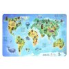Prostírání ATLAS Země se zvířátky, modrý podklad - 43,5 x 28,5 cm