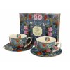 DG - Porcelánové šálky s podšálkem MODRÉ od W. Kilburna v dárkové krabičce - 2*280 ml
