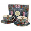 DG - Porcelánové šálky s podšálkem MODRÉ od W. Kilburna v dárkové krabičce - 2*280 ml