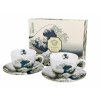 DG - Porcelánové šálky s podšálkem VELKÁ VLNA od Hokusaie v dárkové krabičce - 2*280 ml