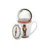 DG - Porcelánový vánoční hrnek Louskáček se sítkem a víčkem v dárkové krabičce - 380 ml