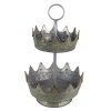 Dvoupatrový kovový podnos CROWN Clayre & Eef 6Y4876 - Ø 33x53 cm