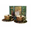 DG - Vánoční porcelanové šálky s podšálkem CHRISTMAS SHOP WINDOW v dárkovém balení 2 ks - 280 ml