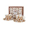 DG - Vánoční porcelanové šálky s podšálkem GINGERBREAD WHITE v dárkovém balení 2 ks - 280 ml