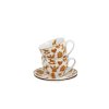 DG - Vánoční porcelanové šálky s podšálkem GINGERBREAD WHITE v dárkovém balení 2 ks - 280 ml