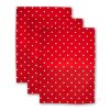 Kuchyňské utěrky, červené s bílým puntíkem 100% bavlna 3 ks - 70*50 cm
