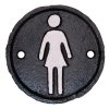 Clayre & Eef - Litinová cedulka k označení WC pro dámy 6Y1981 - Ø 8 cm