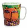 Egan - Porcelánový hrnek Laurel Burch Fantastické kočky, zelený podklad - 430 ml