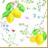 Easy Life - Papírový ubrousek Fleurs Et Citrons 20 ks - 33×33 cm