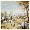 Plu - Hedvábný šátek Pieter Bruegel the elder, Winter Landscape - 52 x 52 cm