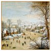 Plu - Hedvábný šátek Pieter Bruegel the elder, Winter Landscape - 52 x 52 cm