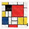 Plu - Hedvábný šátek Piet Mondrian, Composition in Red, Yellow, Blue, Black - 52 x 52 cm