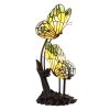Dekorativní stolní lampa Tiffany BUTTERFLIES Clayre & Eef 5LL-6230 24*17*47 cm E14/max 2*25W