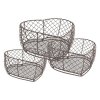 Sada tří kovových košíků HEART Clayre & Eef 6Y5541 25x25x7 / 20x20x6 / 15x15x6 cm