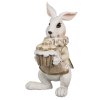Dekorativní figurka králíka s dortem Clayre & Eef 6PR4152 8x7x13 cm