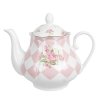 Porcelánová konvička na čaj SWEET ROSES Clayre & Eef SWRTE 20x14x17 cm / 1000 ml