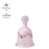 Zvonek 10 cm Felicie dekor girlanda z růžiček - růžový porcelán