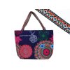 Carmani - Taška na zip s oboustranným potiskem mandaly s vážkou, tmavý podklad- 54x40x17 cm