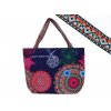 Carmani - Taška na zip s oboustranným potiskem mandaly s vážkou, tmavý podklad- 54x40x17 cm