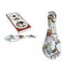 Carmani - Porcelánová lžíce na odkládání Příborů a vařeček Květy - 23,5 x 9,5 x 2,5 cm