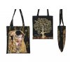 Carmani - Snídaňová taška G. Klimt, Polibek a strom života - černé pozadí - 22x25,5 cm