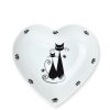 Miska srdce Black Cats Kočky, dekor č. 5 - 16 x 15,5 cm