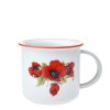 Hrnek Tina porcelánový plecháček 250 ml vlčí mák s červenou linkou