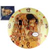 Závěsné skleněné hodiny 30 cm Gustav Klimt "Polibek"